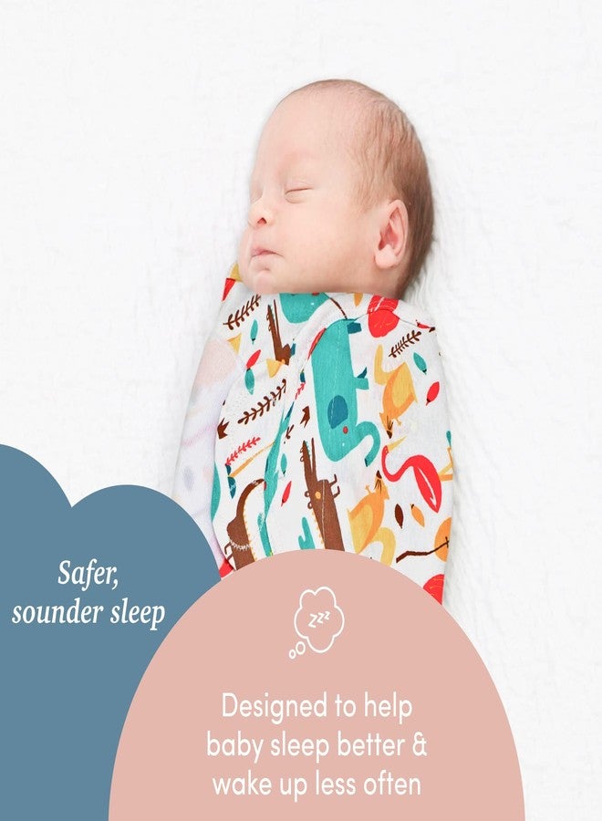 SleepingBaby Zippy Swaddle - Cozy Baby Swaddle Blanket with Convenient Bottom Zipper for Easy Diaper Changes - Modern Animals - Small/Medium - 2 Pack - Image 2